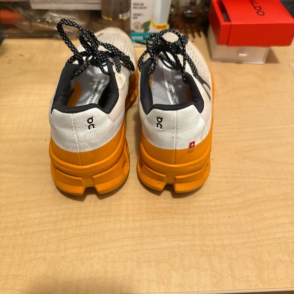 On Running Athletic Shoes in White and Orange - Picture 4 of 6